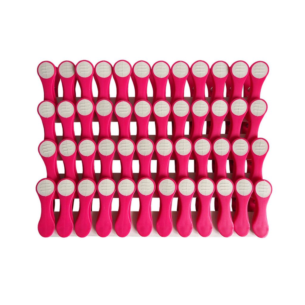 48 Soft Touch wasknijpers (roze, wit)