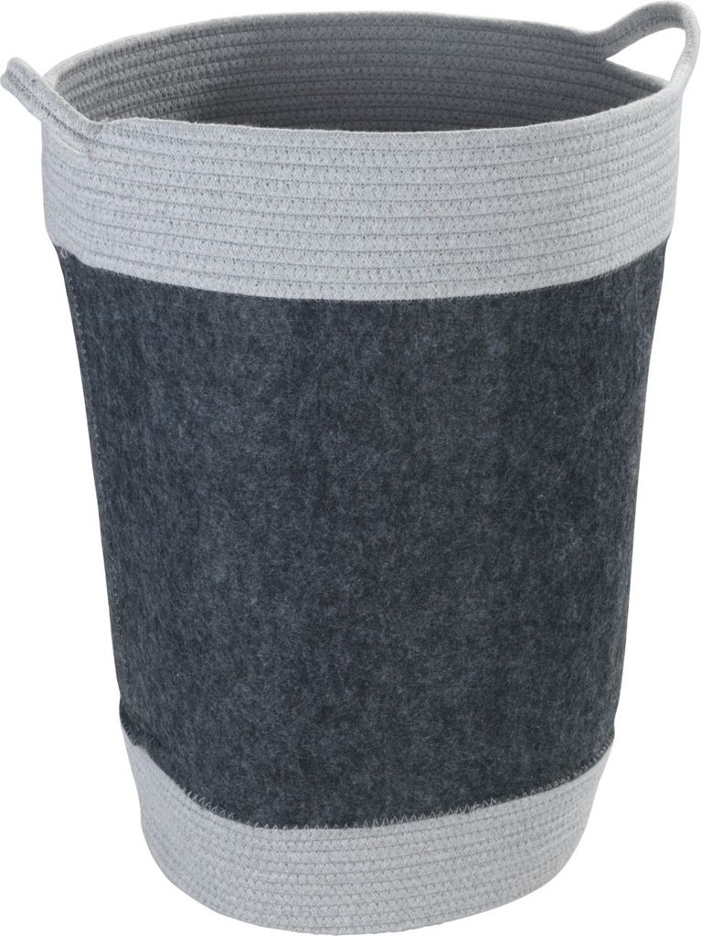 WENKO Wäschekorb Wäschesammler Filz BEA Wäschebehalter Aufbewahrung Dunkelgrau