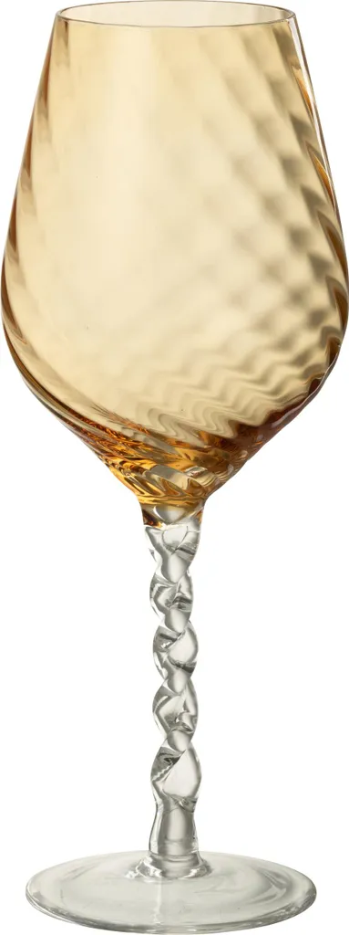 Verre à vin strié couleur Caramel J-Line - Verrerie chic de 35cl