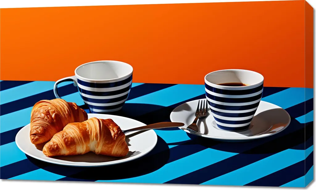 Tableau Croissants 100 x 60 cm Impression Haute Définition Grand Format