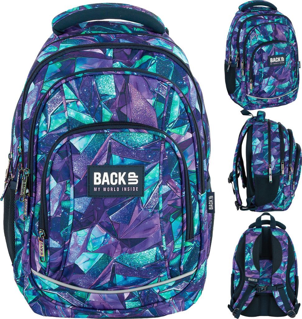 Backup Grosser Schulrucksack Für Jugendliche Kristall 3D Produktbild 