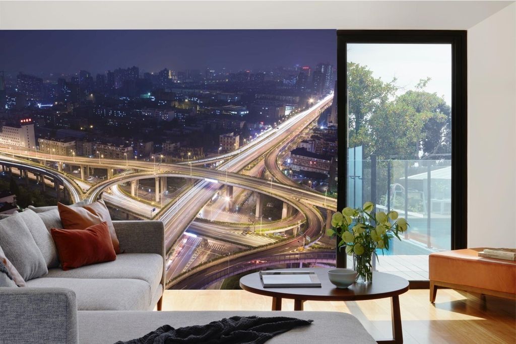 Vlies Fototapete NACHTSTADT 375 x 250 cm (inkl. Kleister) - Vlies Tapete, Wandtapete, Wandbilder - Tapete für Wohnzimmer Schlafzimmer, Büro, Küc...