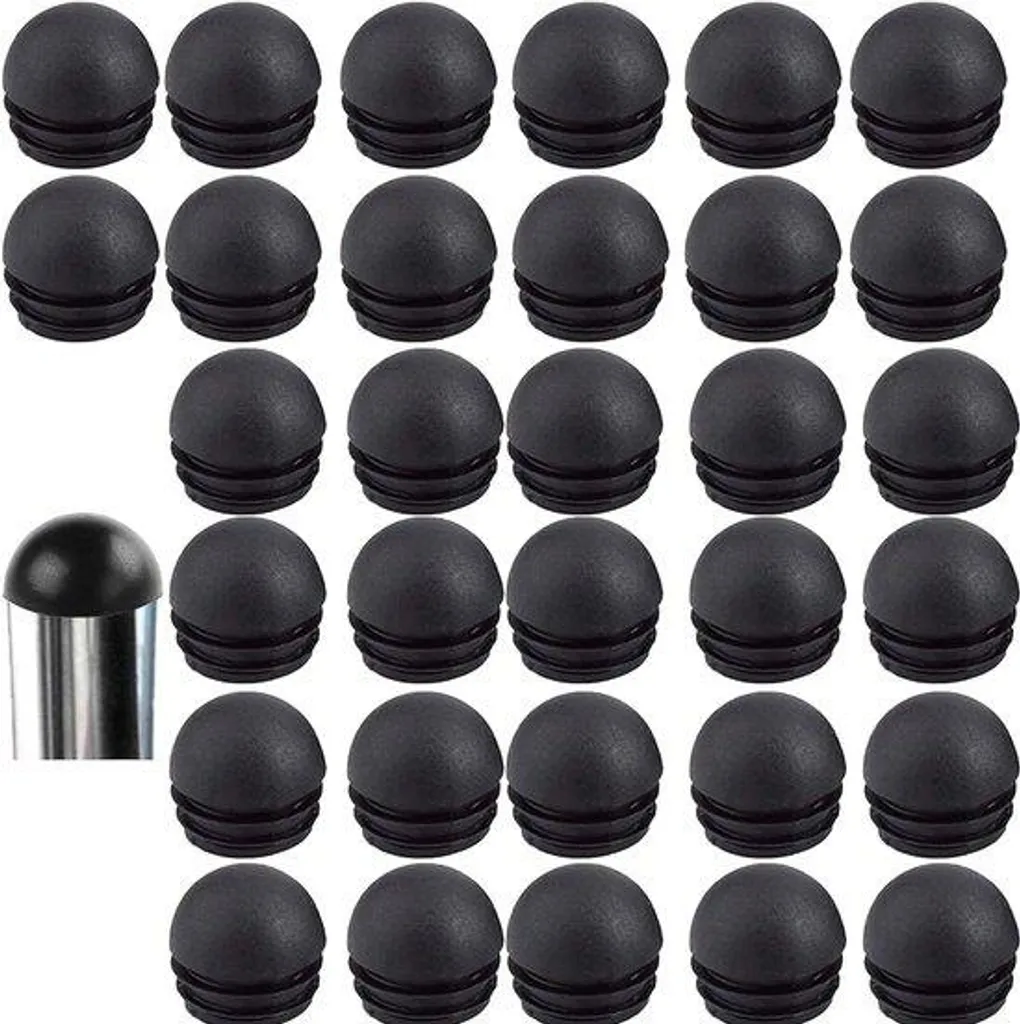 Stop rayures : 32 embouts de chaise 25 mm caoutchouc noir, protection efficace