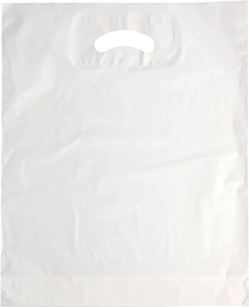 Griffloch-Tragetaschen, HDPE 44 cm x 36 cm x 9 cm weiss Produktbild 