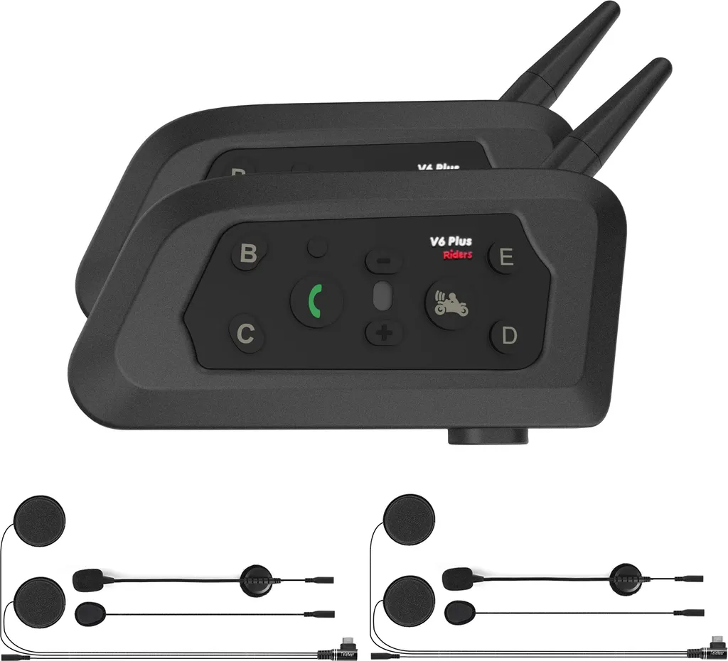 Intercom Moto Bluetooth Kit Main Libre avec Réponse Auto - Pack de 2 - 3