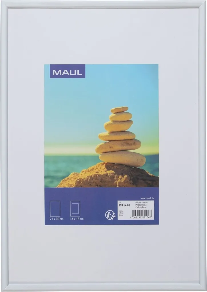Cadre blanc pour affichage A4 et diplôme 20,2x29,2 cm - Lot de 6 supports