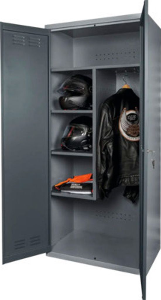 Putz-, Motorrad-, E-Bike-Spind Küpper 800 x 1800 x 480 mm 2 Türen grau