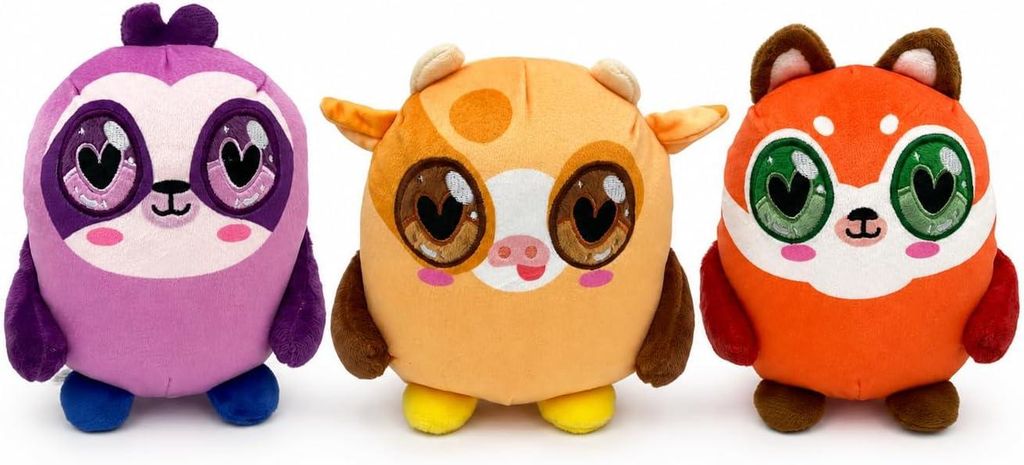 Kuscheltier Set 3 Tiere 15 cm Plüschtiere im 3er Set Kawaii Stofftiere Lila Gelb Orange Geschenk für Kinder