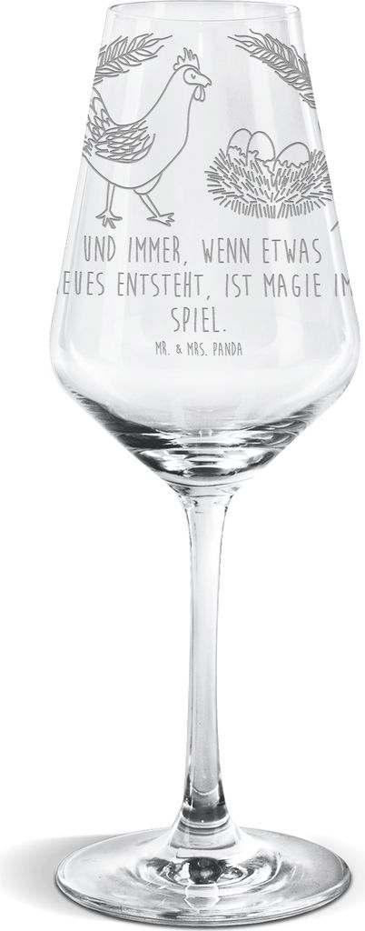 Mr. & Mrs. Panda Weinglas Huhn Stolz - Transparent - Geschenk, Weißweinkelch, Hühner, Schwangerschaft, Hof, wein glas, Weißwein, Geburt, Spruch,...