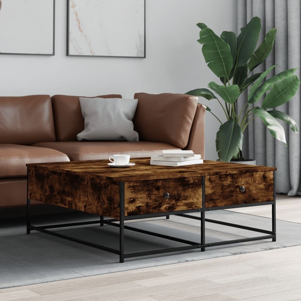 Maison Exclusive - Couchtisch Räuchereiche 100x99x40 cm Holzwerkstoff