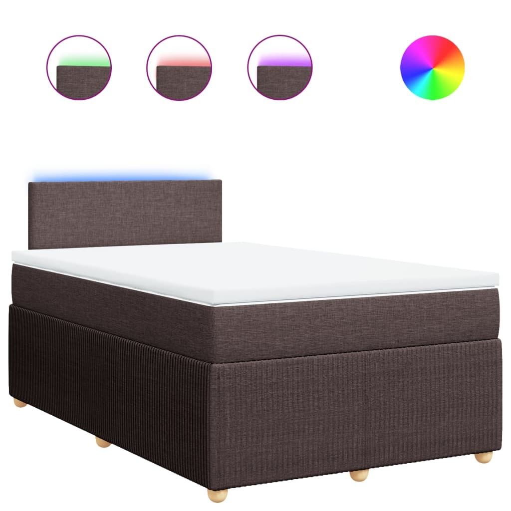 vidaXL Boxspringbett mit Matratze Dunkelbraun 120x190 cm Stoff