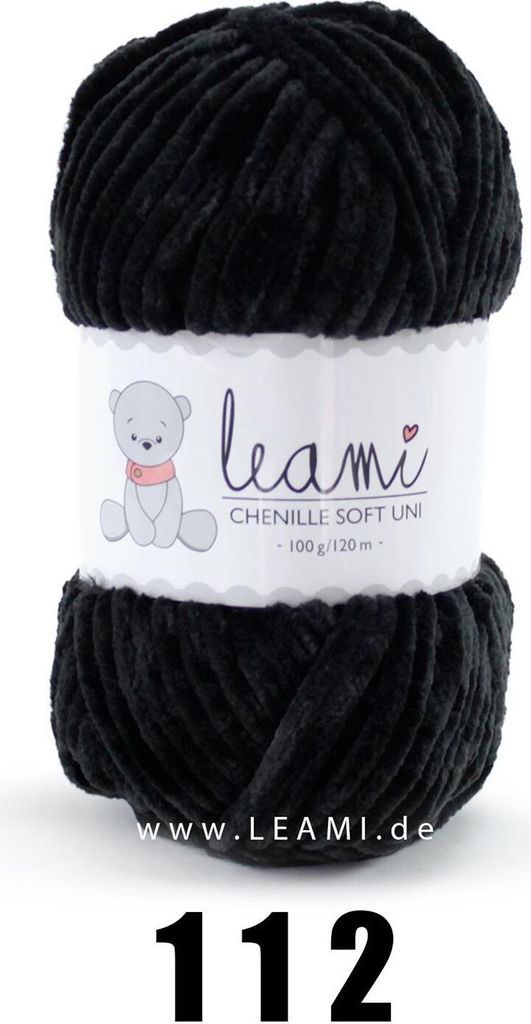 LEAMI Chenille Soft UNI 112 schwarz