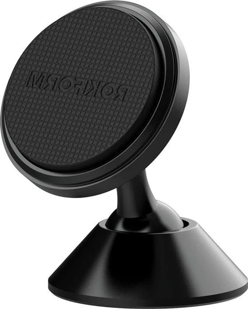 Support magnétique 360° en aluminium noir pour smartphone en voiture