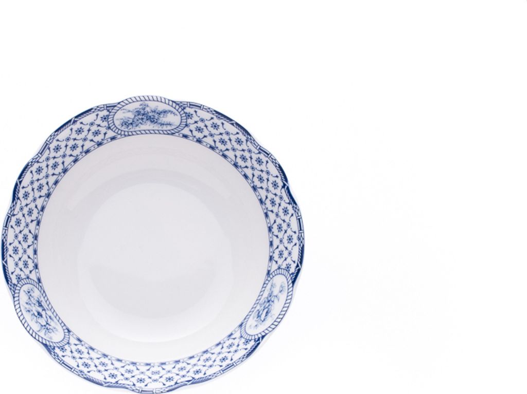 Thun 1794 Rose, Kompottschale, Porzellan, blaue Schleife, 13 cm, Thun