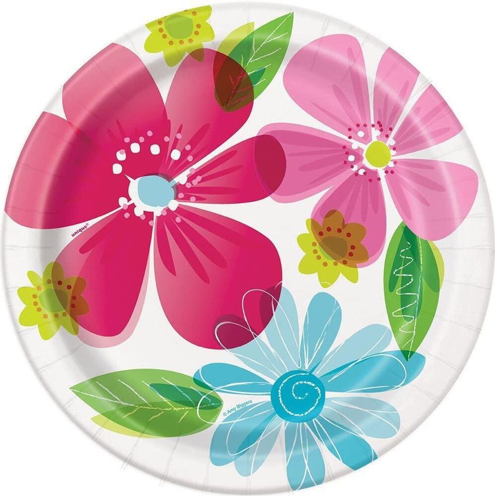 Party-Teller "Spring Flower", Papier 8er-Pack SG29072 (Einheitsgröße) (Bunt)