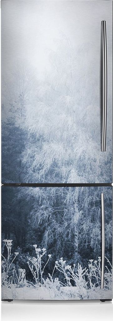 Kühlschrank Aufkleber Kühlschrankmagnete Dekoration Kühlschrankfolie 70x190 cm - Winterbäume