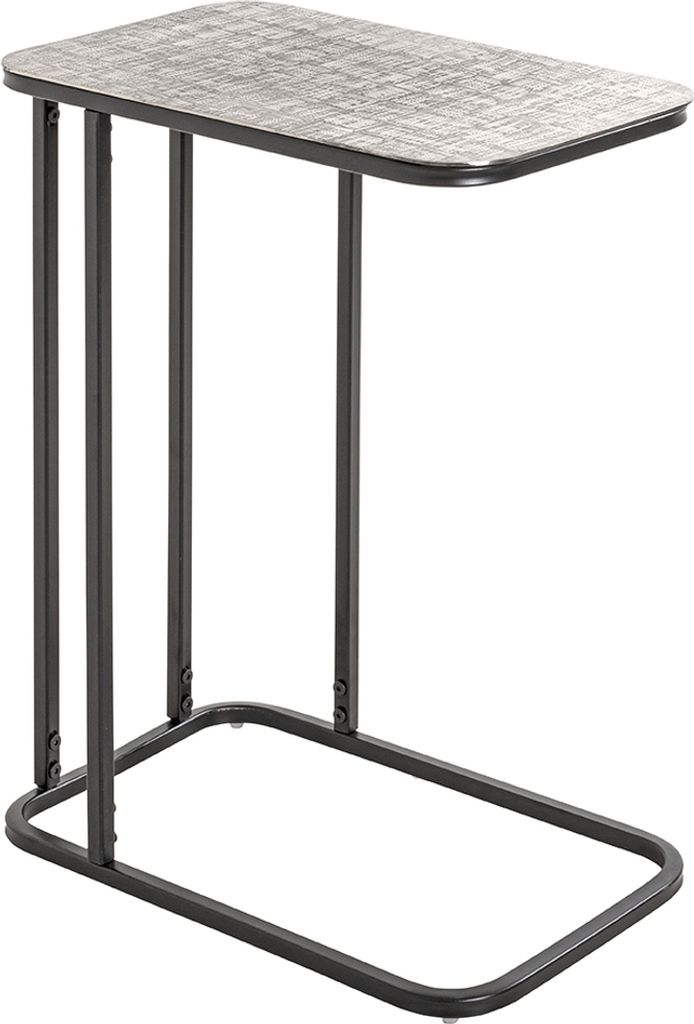 Beistelltisch >54503< in schwarz, silber, Metall - 46x62x29cm (BxHxT)