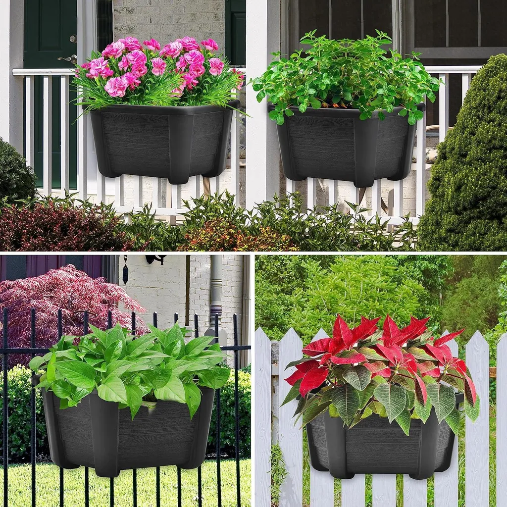 Jardinière pour rambarde sans perçage : évitez les chutes - 4 Pcs