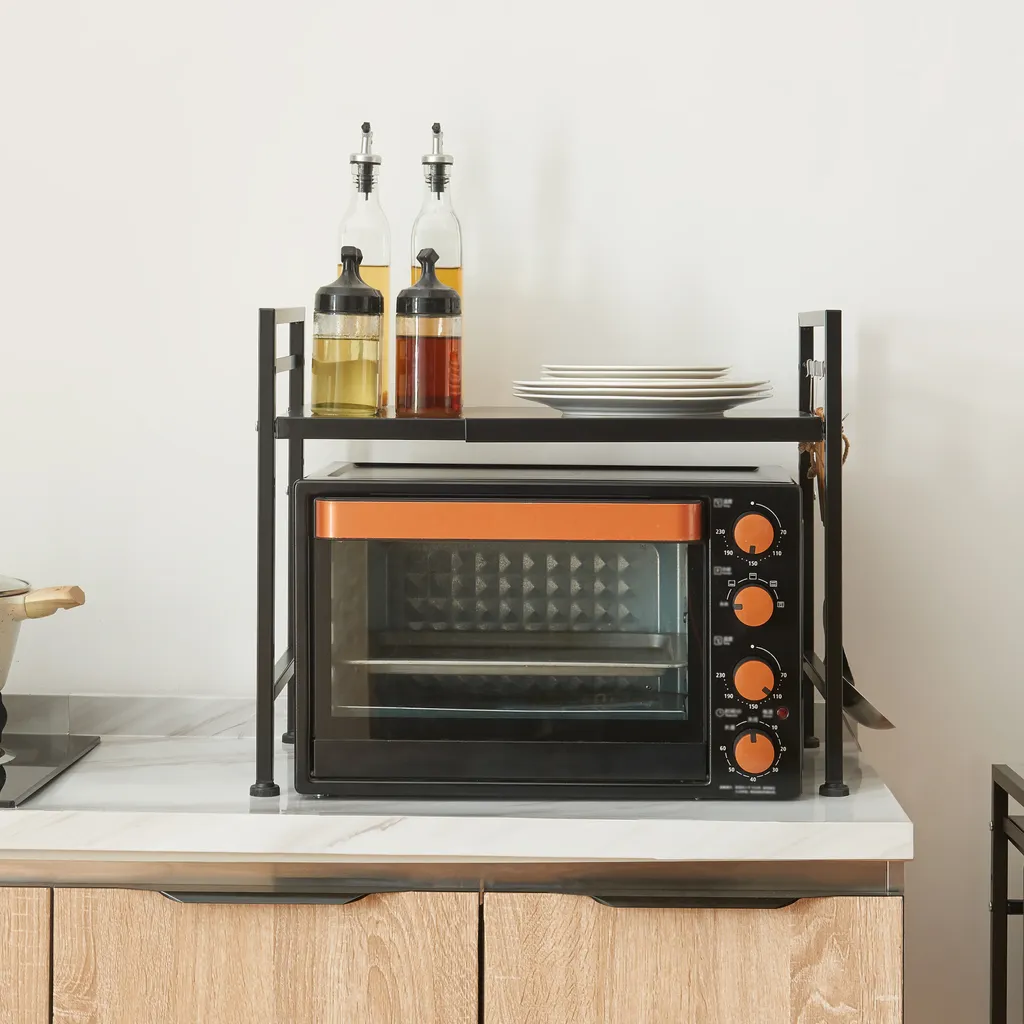 Rangement Cuisine pour Micro-ondes Sorsele Étagère Métal Gain de Place