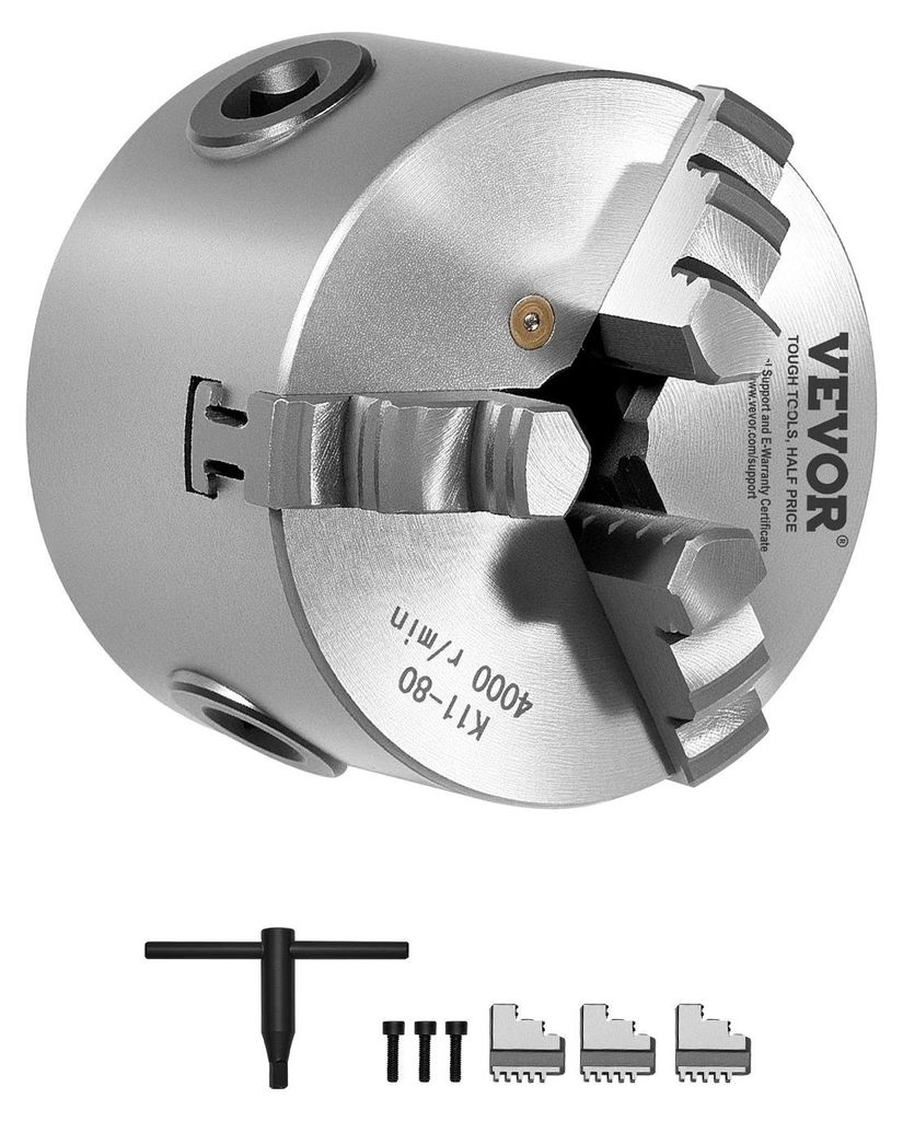 VEVOR Mandrin à 3 mors 80mm Mandrin à centrage automatique Image du produit 