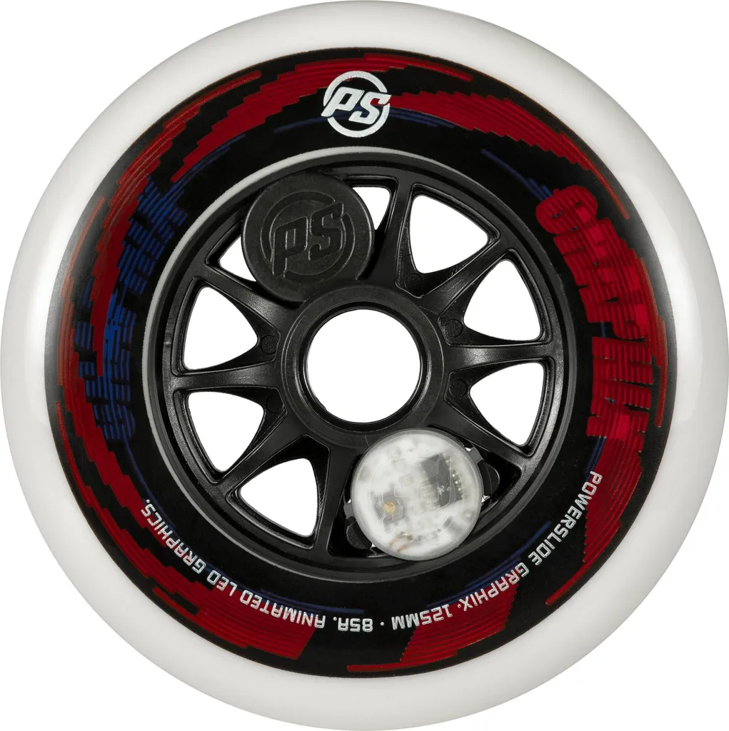 Powerslide Graphix 125mm 85A Gauche - Roue Ultra Fluorescente LED
