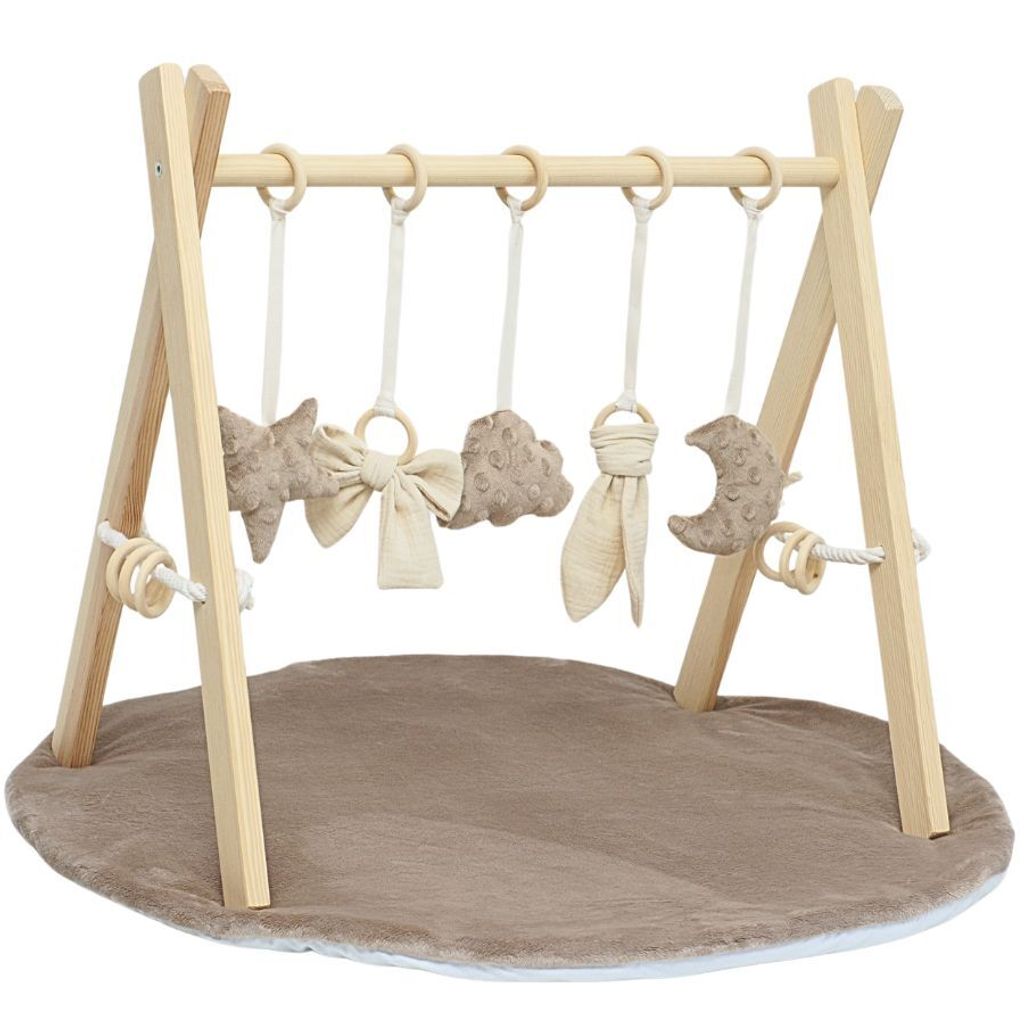 LuMali Baby Gym z 5 zabawkami i matą, składana łukowa Zdjęcie produktu 