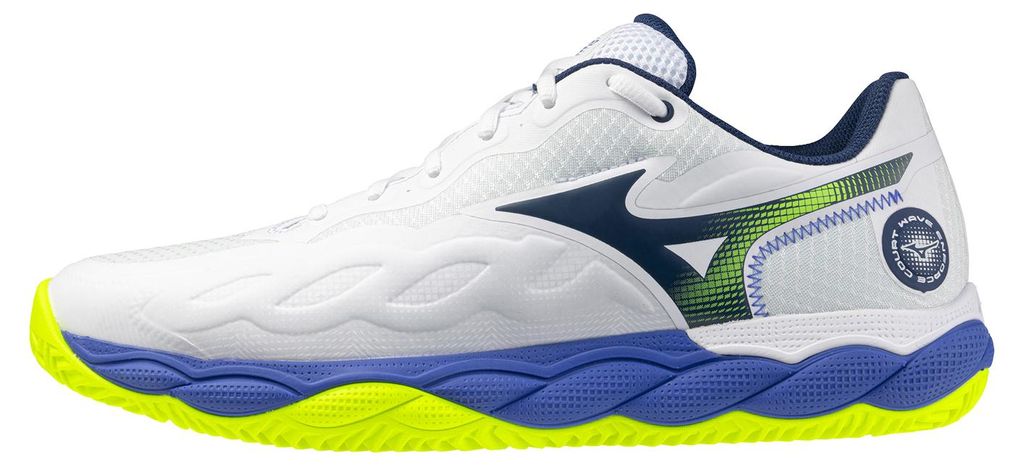 Mizuno WAVE ENFORCE COURT CC Tennisschuh Herren Sandplatz 61GC243520 White/Blue, Schuhgröße:42.5 EU