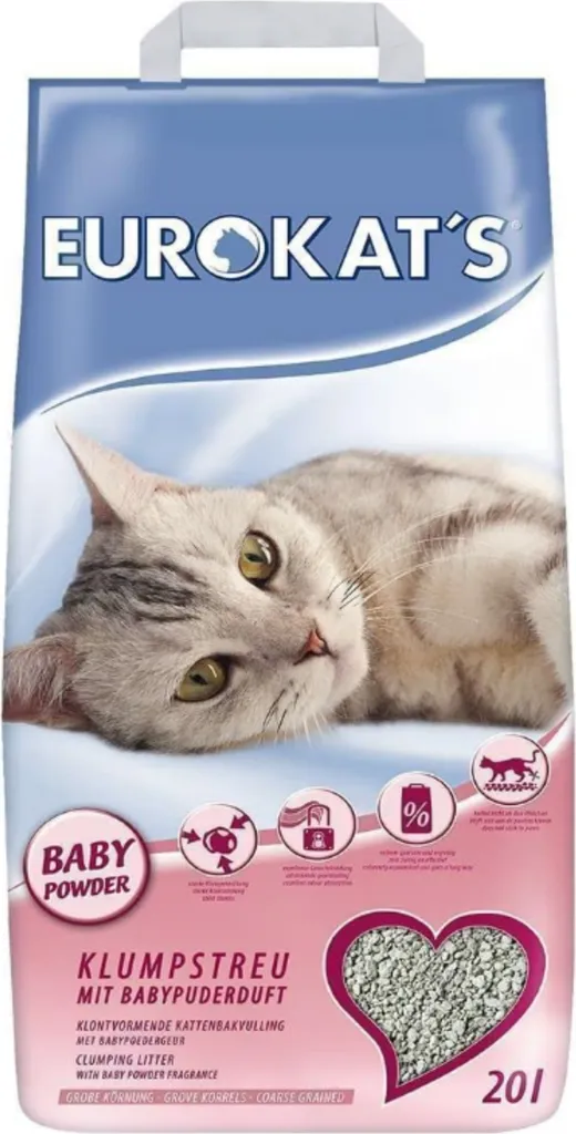 Stop aux odeurs de litière avec Eurokats 20L Parfum Poudre pour Bébé