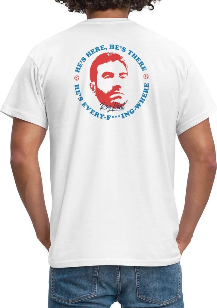 Spreadshirt Ted Lasso Roy Kent He's Here He's There Männer T-Shirt, XL, Weiß
