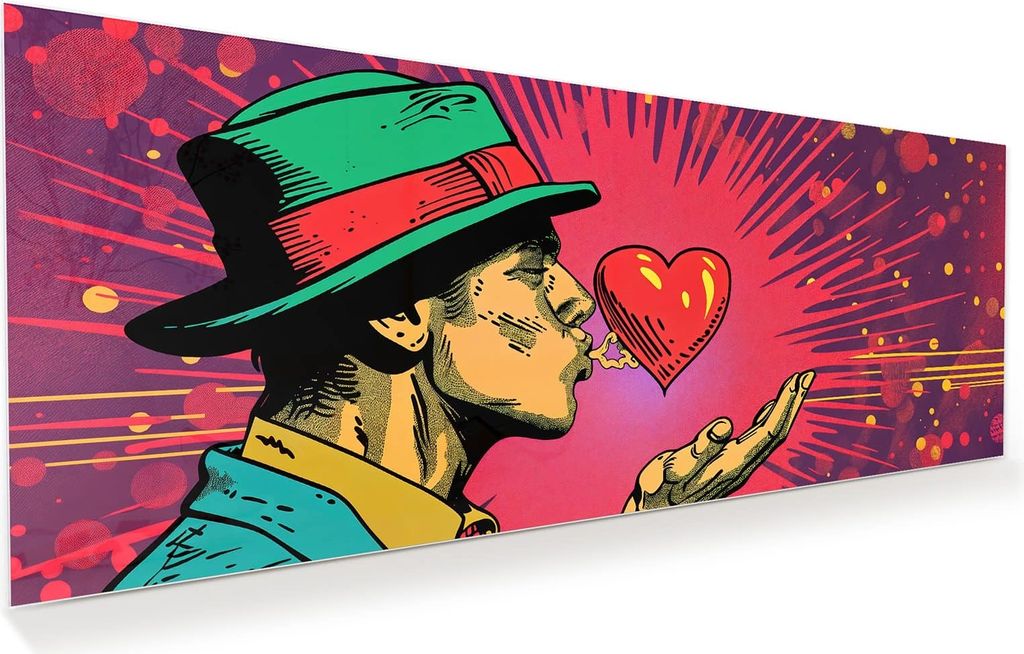 Glasbild 125x50cm in XXL für Wohnzimmer, Schlafzimmer Motiv Produktbild 