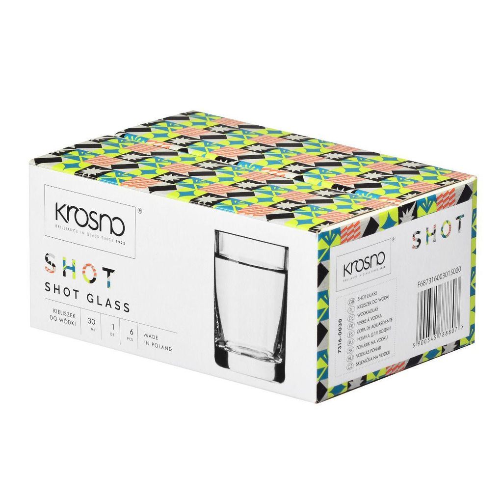 KROSNO Schnapsgläser Set 30ml – 6er Set Stamperl – Produktbild 
