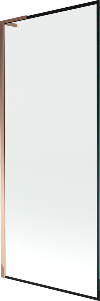 Mexen Next L Badewannenfaltwand 1-flügelig 80 x 150 cm, schwarzes Muster, Roségold - 895-080-000-03-70-60
