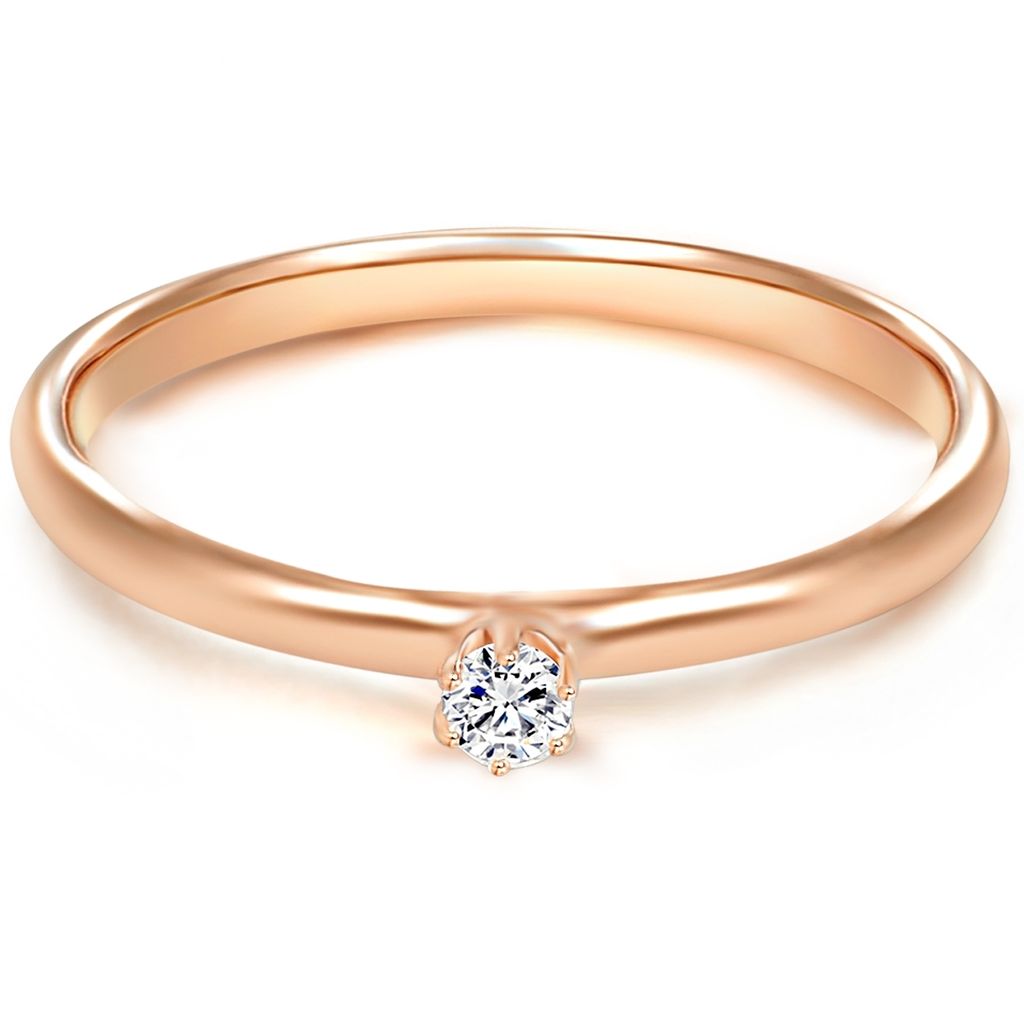Ring Sterling Silber roségold Zirkonia weiß 56