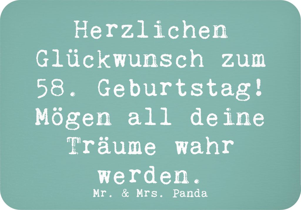 Mr. & Mrs. Panda Kühlschrankmagnet Spruch 58. Geburtstag - Meeresbrise - Geschenk, Handwerkskunst, magnet, holzmagnet, persönliches, whiteboardma...