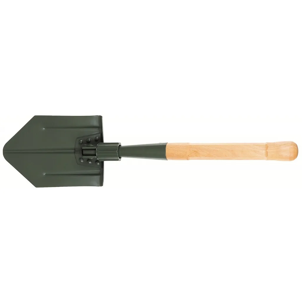 Bêche pliante robuste manche bois authentique et son étui de rangement - 2