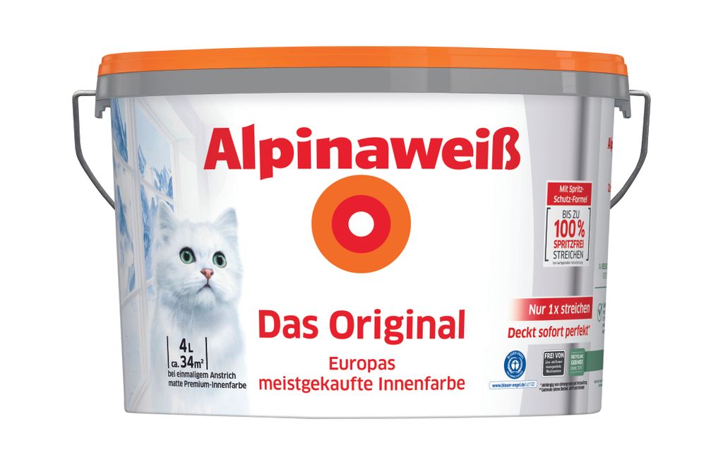 Alpinaweiß Das Original Wandfarbe 4 L weiß matt Produktbild 