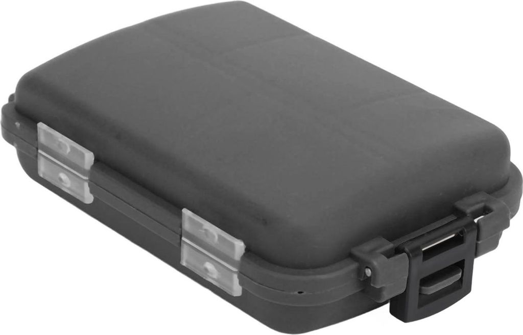 2 Stück Angelgerät-Box, wasserdicht, große Kapazität, Kunststoff, tragbar, Jig-Haken-Aufbewahrungskoffer, Behälter für Outdoor-Camping, Schwarz