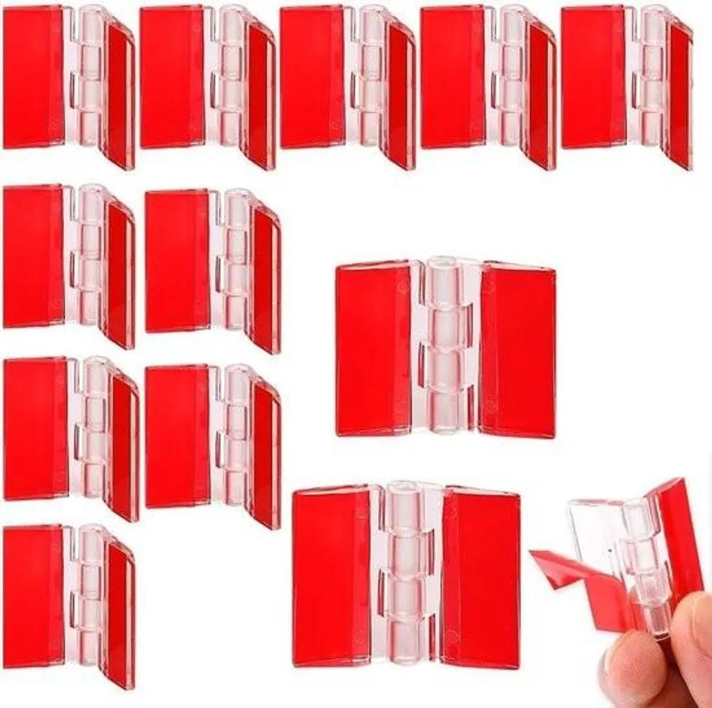 Cerniere Trasparenti Adesive 35x30mm - 12 Pezzi per Piccoli Lavori