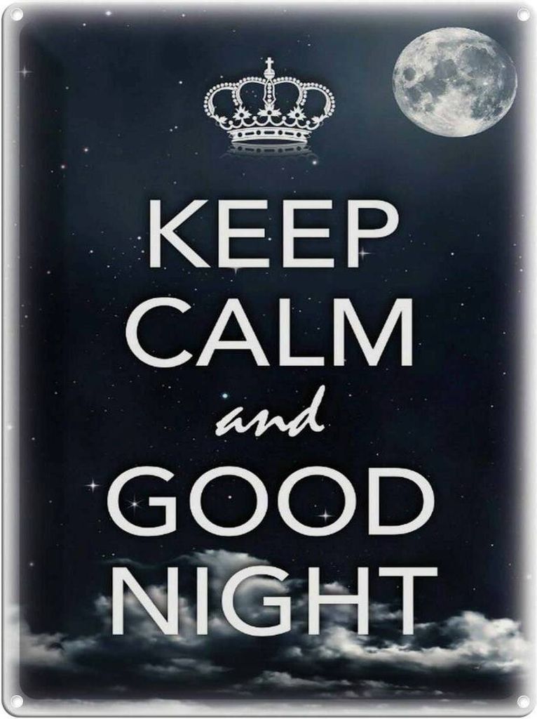 vianmo Blechschild 40x30 cm Keep Calm and good night