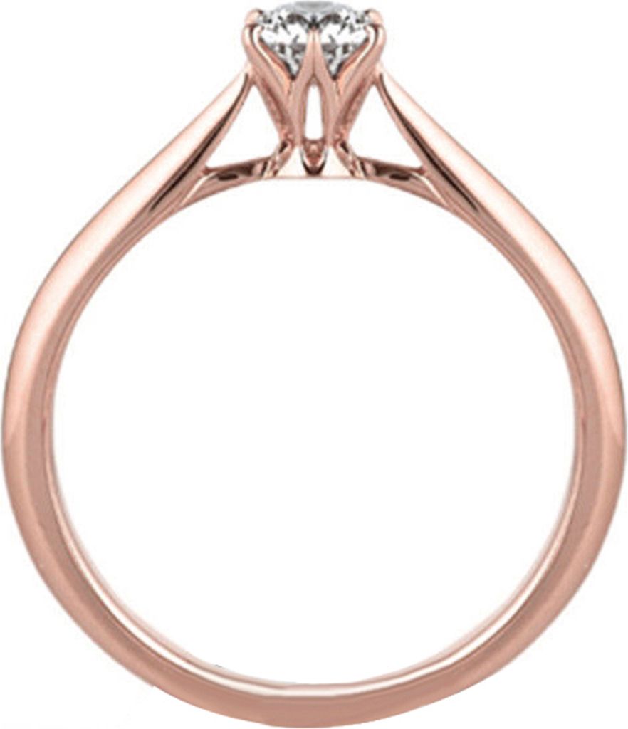 Ring mit sechs Krallen, eleganter Zirkonia-Legierungsring für Party-Roségold,US 9