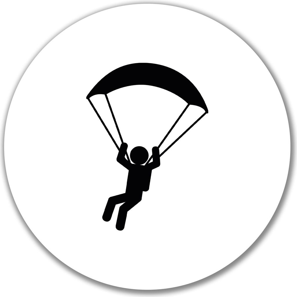 Huuraa Aufkleber Paragliding Gleitschirmfliegen 10cm rund Sticker Geschenkidee
