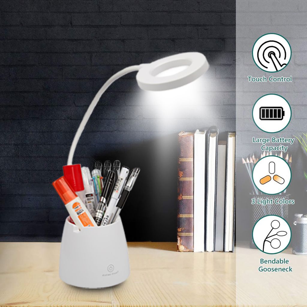 LED Tisch-Leuchte Schreibtisch-Lampe Lernen Büro DIMMBAR Leselampe Nachttisch DE 
