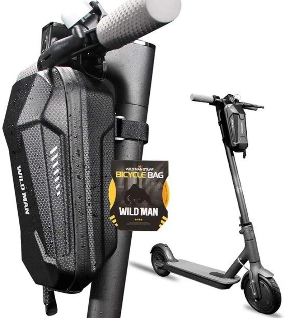 Sacoche guidon trottinette rigide 2 L noire fixation universelle vélo
