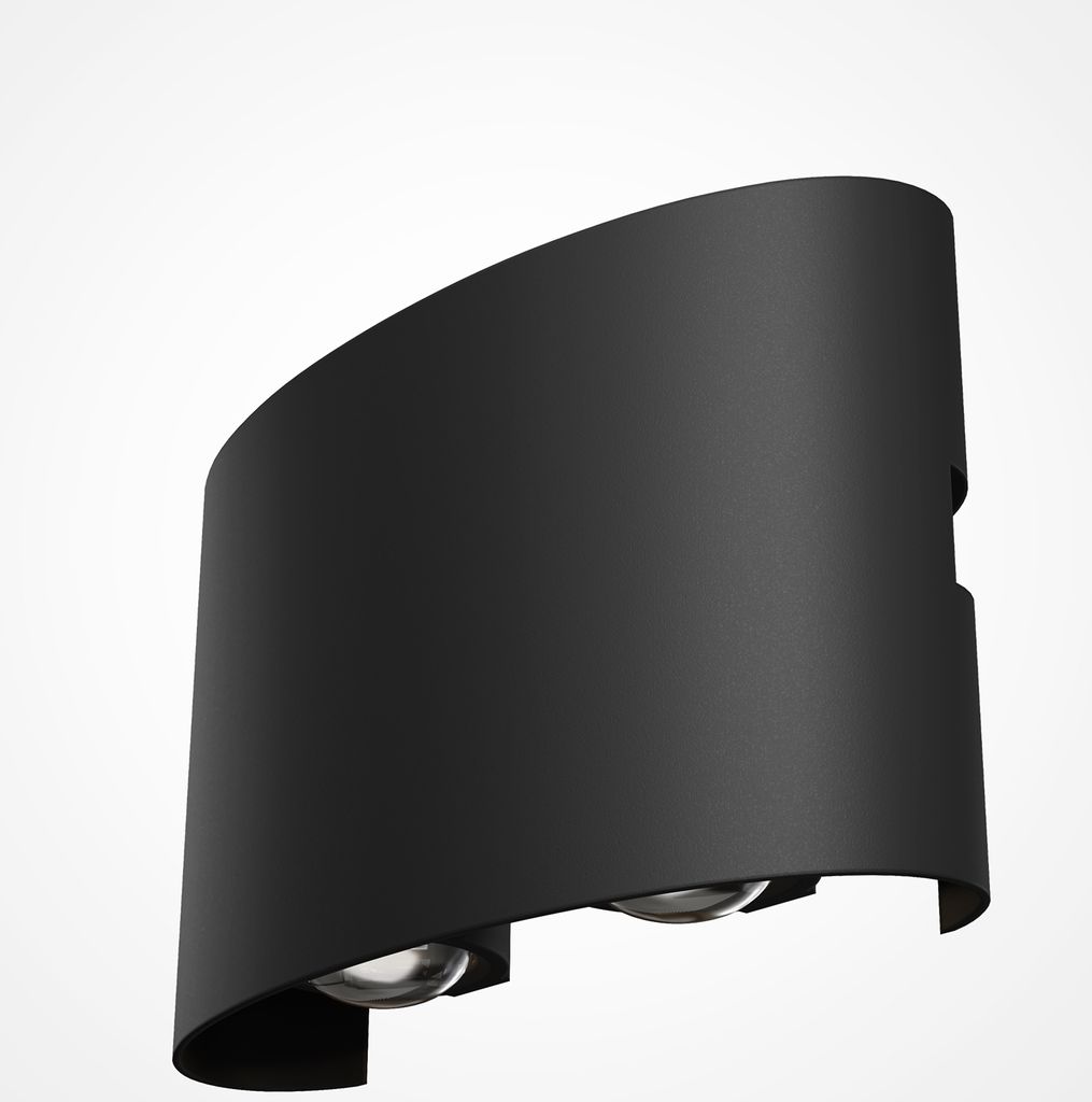 Maytoni Outdoor Wandleuchte Strato LED incl. Schwarz aus Metall 4W für Küche, Schlafzimmer, Wohnzimmer, Esszimmer, Lobby