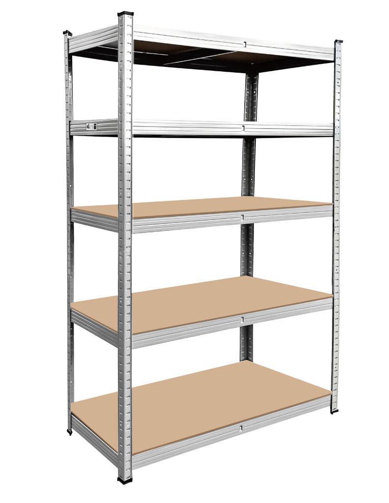 SCHULTE Regalwelt Schwerlastregal mit 5 MDF-Böden, 180x130x45 cm (HxBxT), 150 Kg Traglast pro Boden, verzinkt