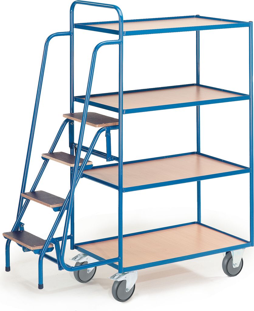 Rollcart Tischwagen mit 4 Trittstufen