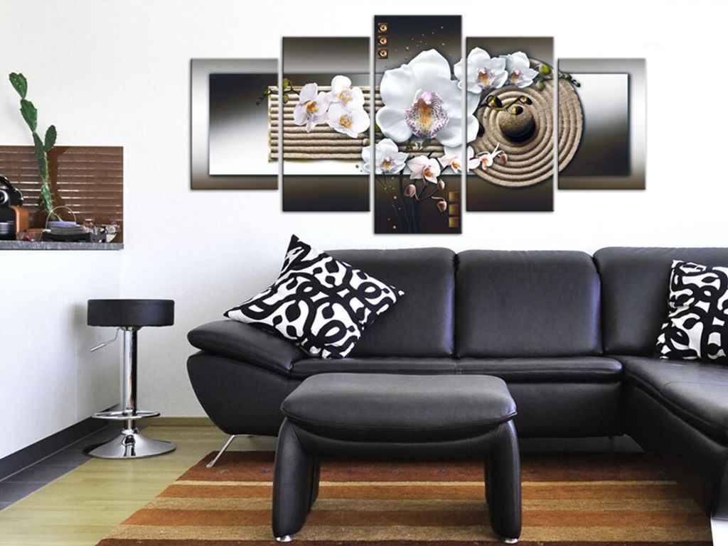 Akustikbild Blumen 200x100 cm Bilder Akustikschaum Hochleistungsschallabsorber Schallschutz Leinwand 5 tlg Wandbild Raumakustik Schalldämmung 0201...