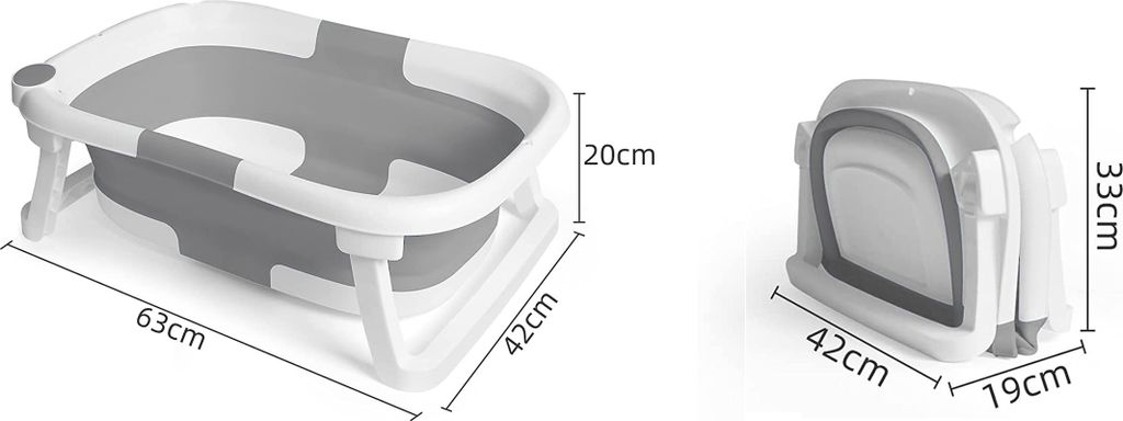 Primabobo Faltbare Babybadewanne mit Badekissen und Produktbild 9