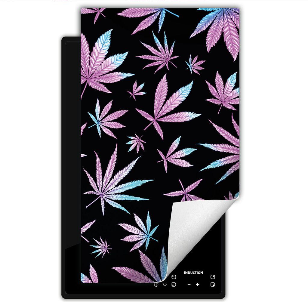 DarHaus Herdabdeckplatte 1 teilig 30x52 cm Anti Rutsch Matte Aufrollbar, schwarz - Hanf