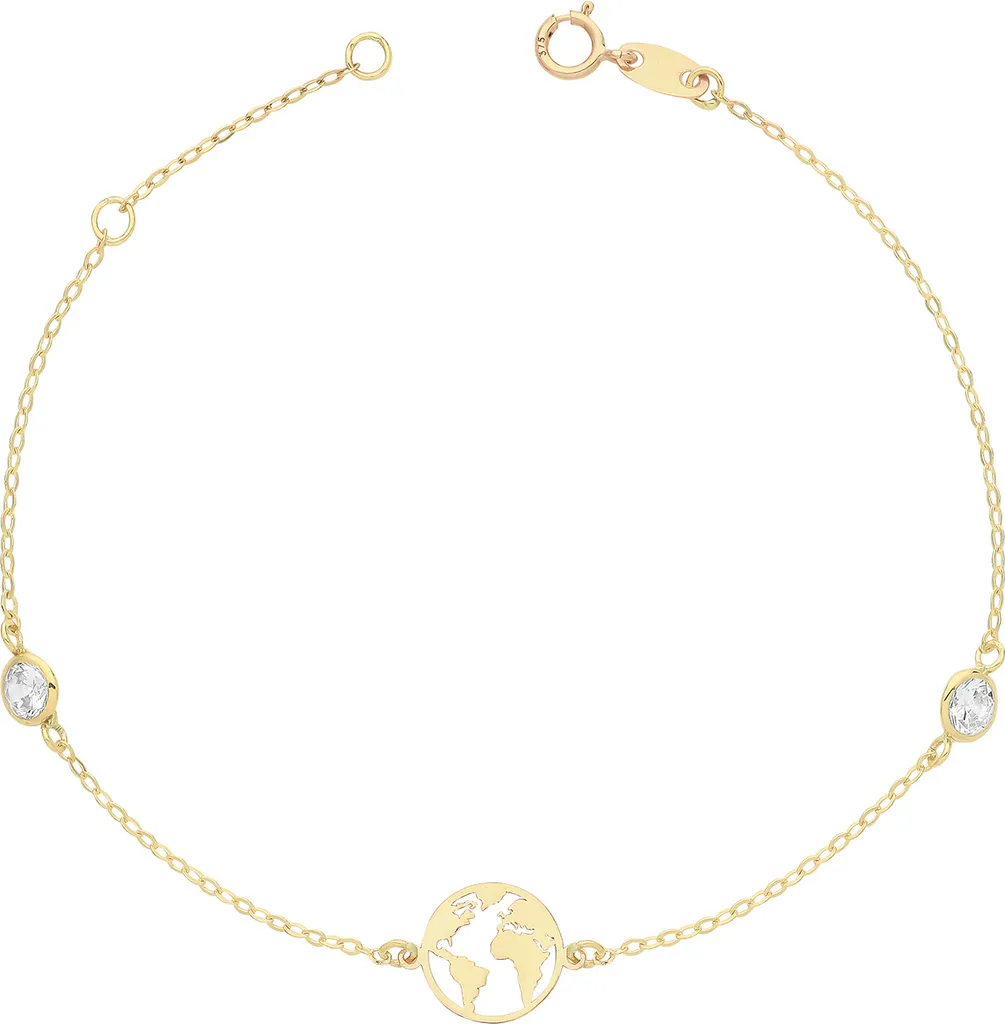 Bracelet or 9 carats durable pour femme avec zirconium anti-ternissement
